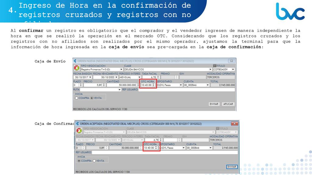 Ingreso de Hora en la confirmación de registros cruzados y registros con no afiliados