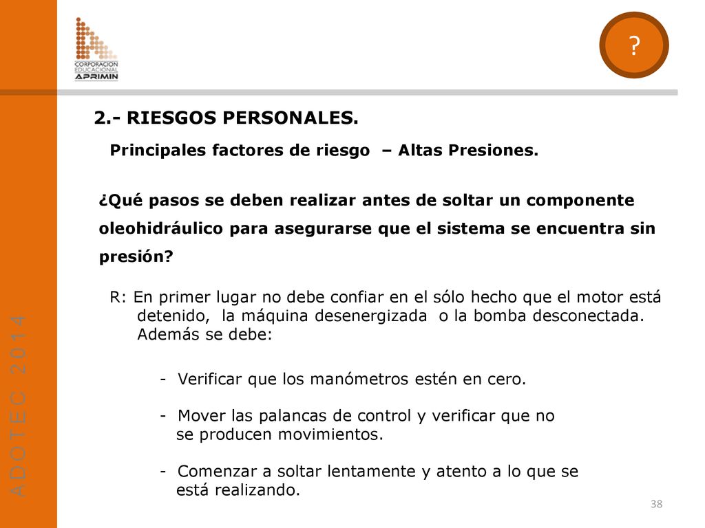 2.- RIESGOS PERSONALES. Principales factores de riesgo – Altas Presiones.