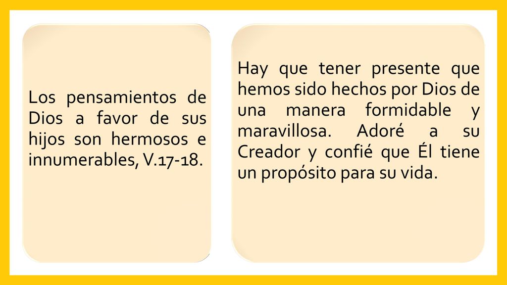 Los pensamientos de Dios a favor de sus hijos son hermosos e innumerables, V