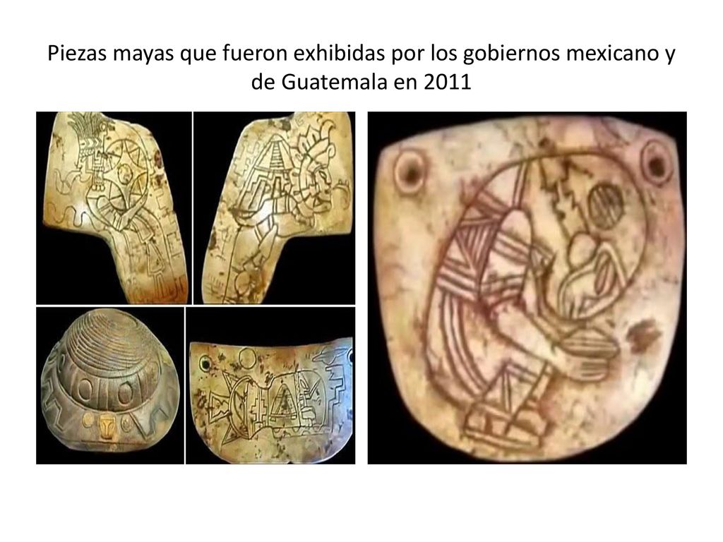 Piezas mayas que fueron exhibidas por los gobiernos mexicano y de Guatemala en 2011