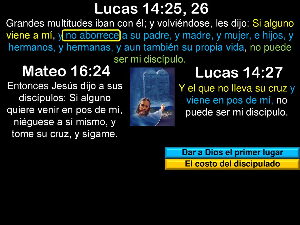 Dar a Dios el primer lugar El costo del discipulado