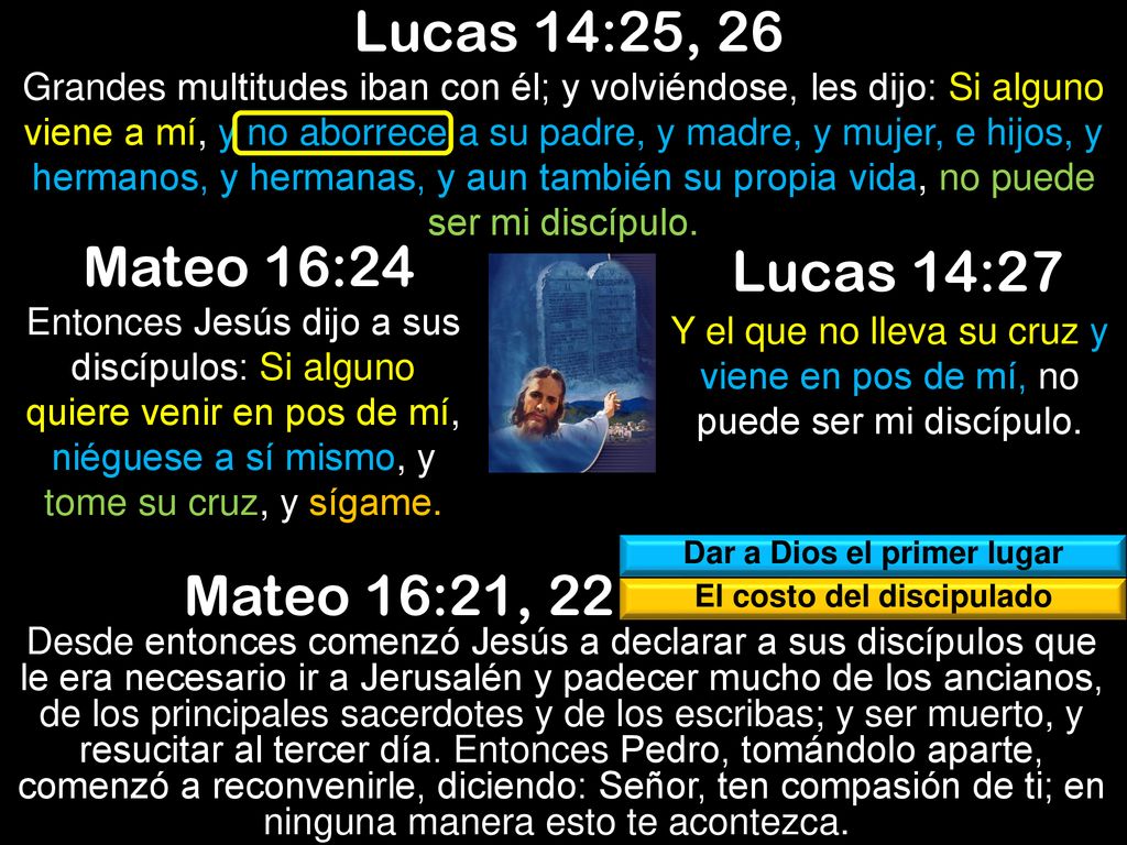 Dar a Dios el primer lugar El costo del discipulado