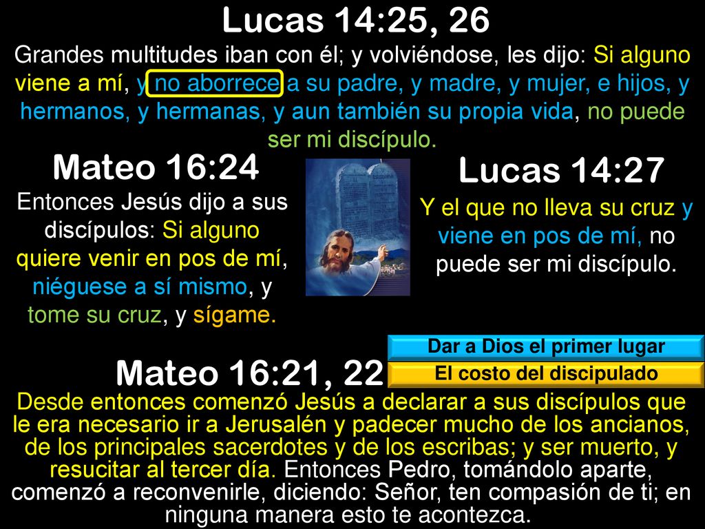 Dar a Dios el primer lugar El costo del discipulado