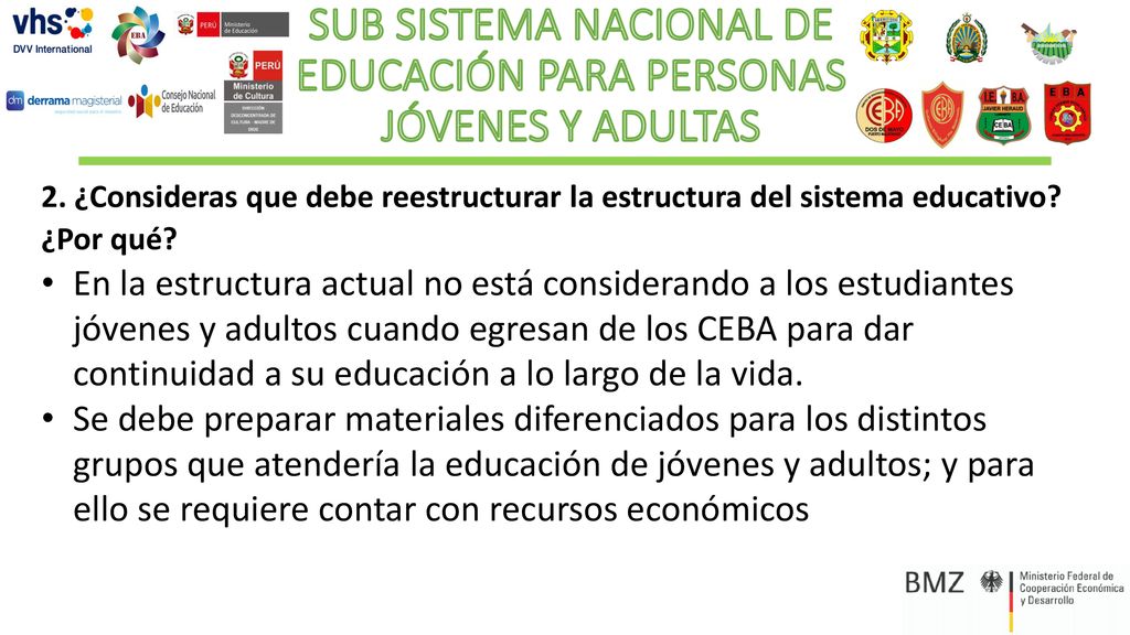 SUB SISTEMA NACIONAL DE EDUCACIÓN PARA PERSONAS JÓVENES Y ADULTAS