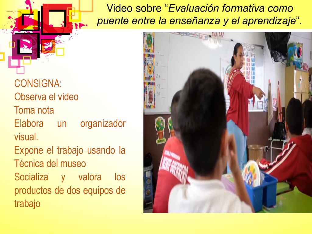 Video sobre Evaluación formativa como puente entre la enseñanza y el aprendizaje .