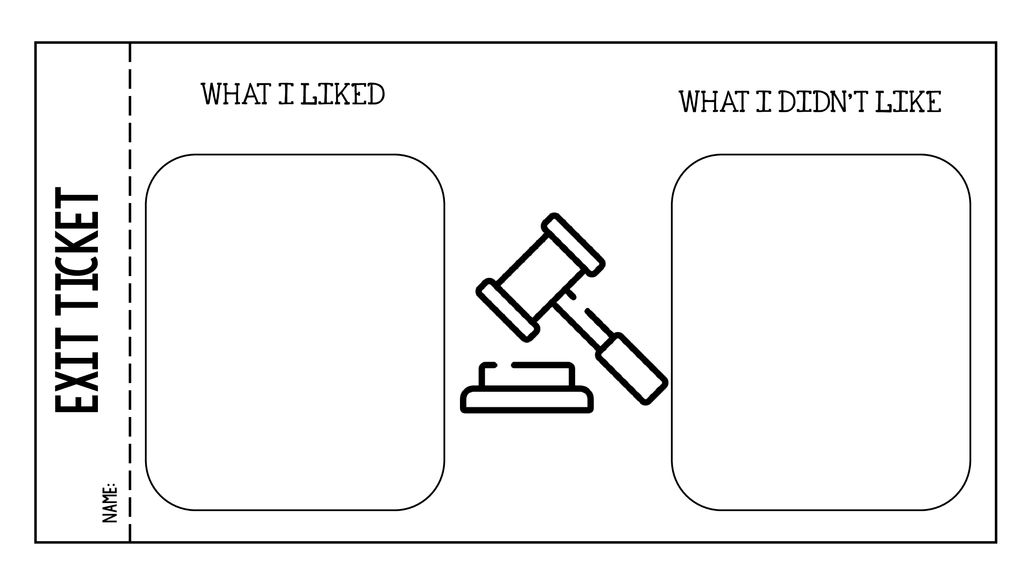 Exit ticket name: WHAT I LIKED WHAT I DIDN’T LIKE