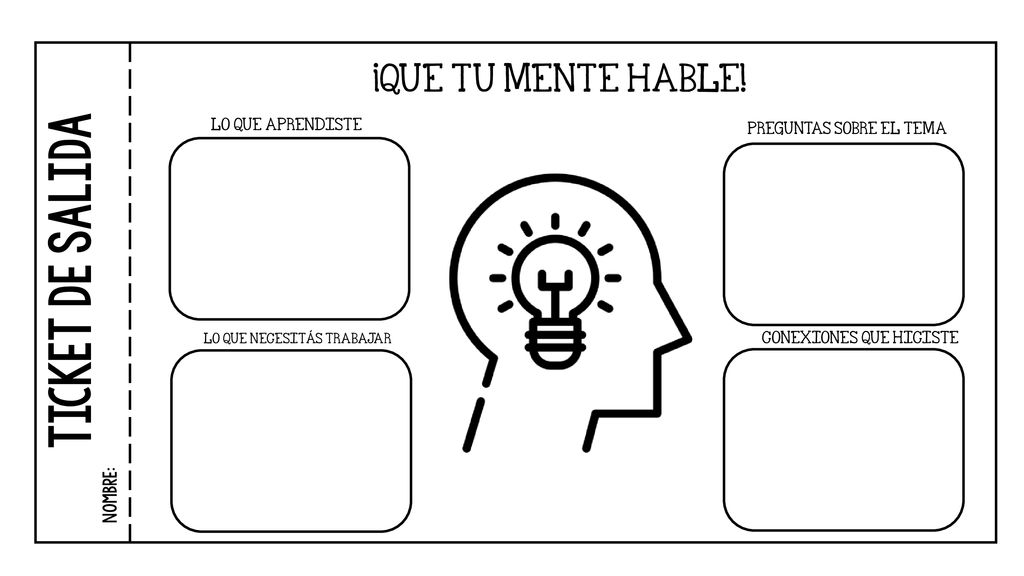 TICKET DE SALIDA ¡QUE TU MENTE HABLE! NOMBRE: LO QUE APRENDISTE
