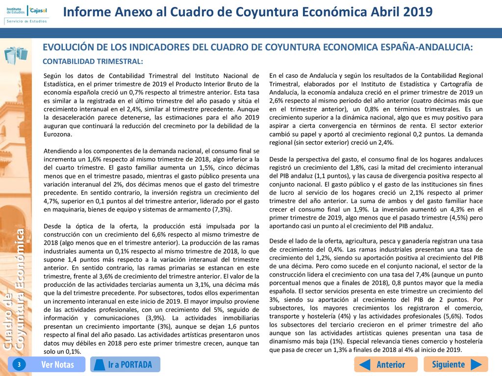 Informe Anexo al Cuadro de Coyuntura Económica Abril 2019
