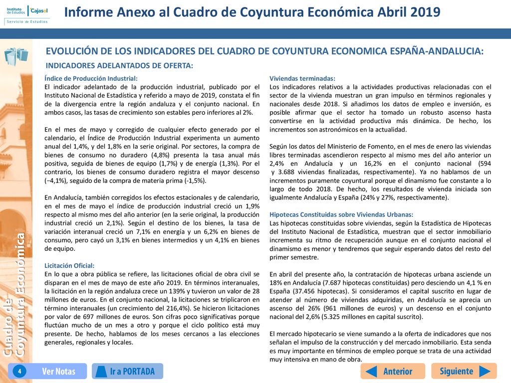 Informe Anexo al Cuadro de Coyuntura Económica Abril 2019