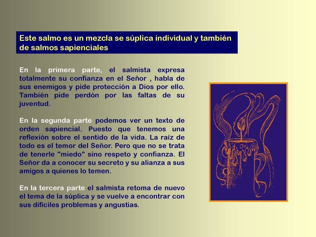 Este salmo es un mezcla se súplica individual y también de salmos sapienciales