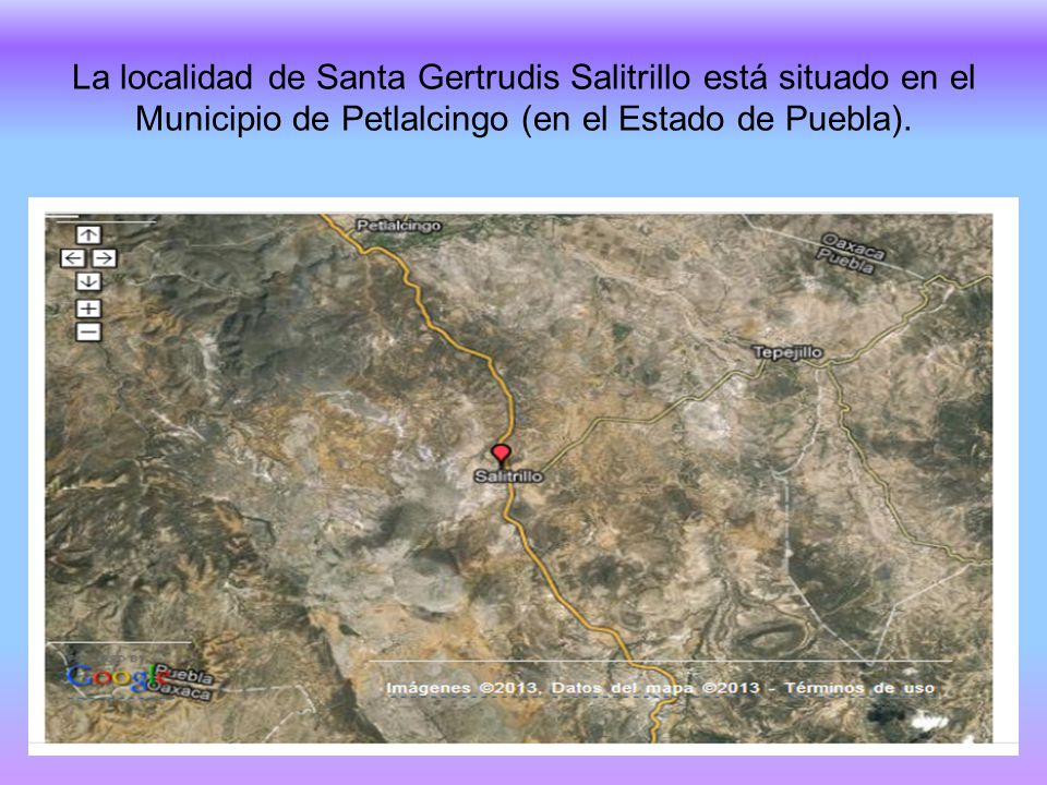 La localidad de Santa Gertrudis Salitrillo está situado en el Municipio de Petlalcingo (en el Estado de Puebla).