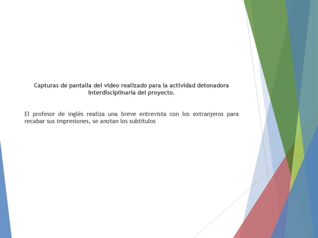 Capturas de pantalla del video realizado para la actividad detonadora interdisciplinaria del proyecto.