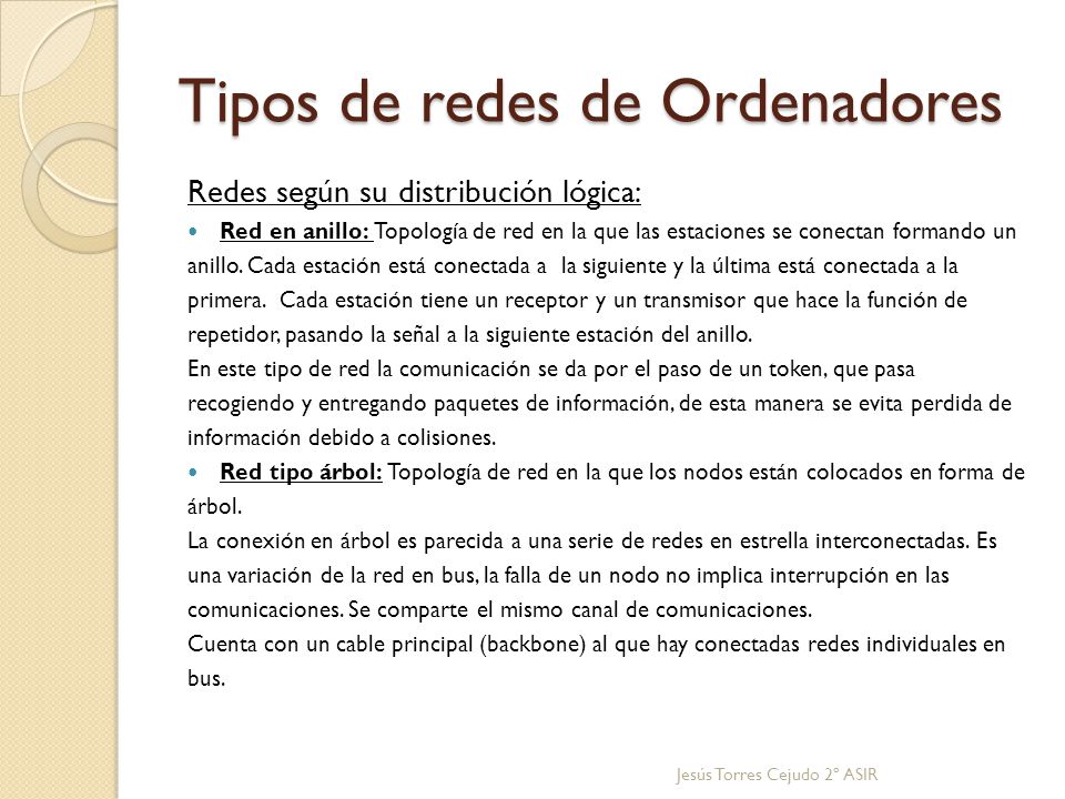 Tipos de redes de Ordenadores