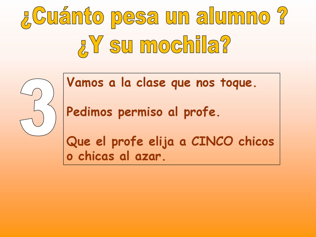 Vamos a la clase que nos toque. Pedimos permiso al profe.