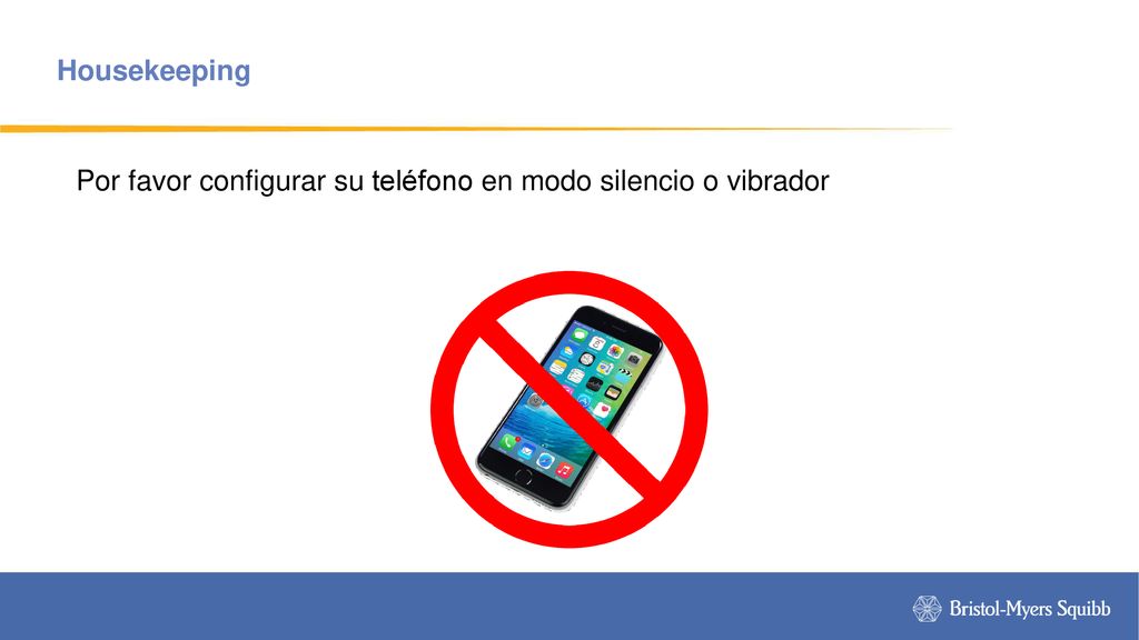Housekeeping Por favor configurar su teléfono en modo silencio o vibrador