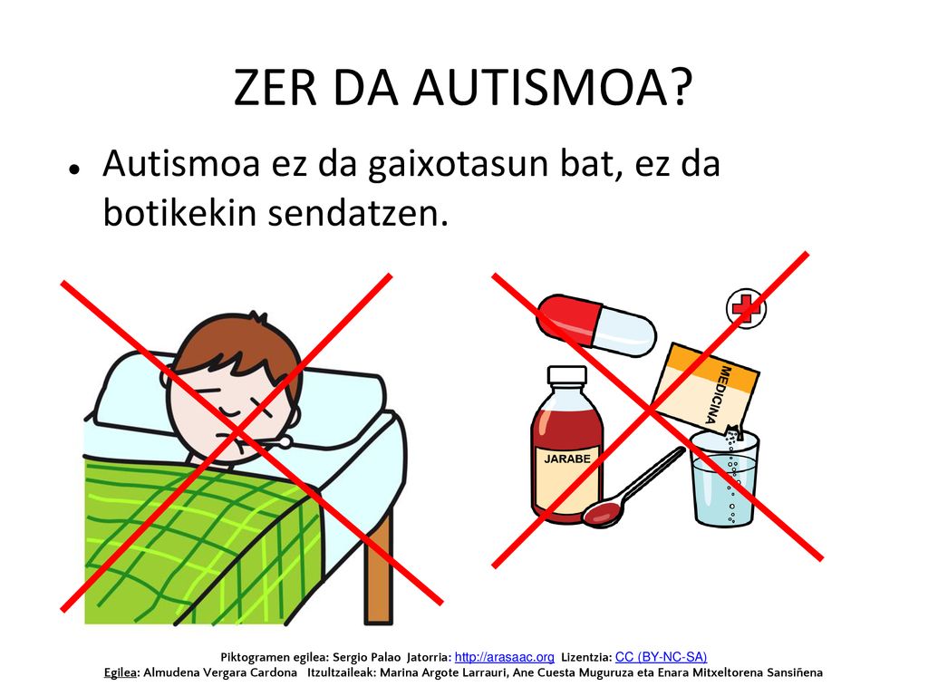 ZER DA AUTISMOA Autismoa ez da gaixotasun bat, ez da botikekin sendatzen.