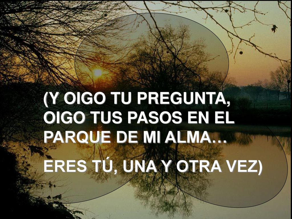 (Y OIGO TU PREGUNTA, OIGO TUS PASOS EN EL PARQUE DE MI ALMA…