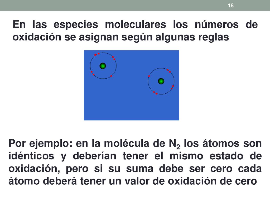 En las especies moleculares los números de oxidación se asignan según algunas reglas