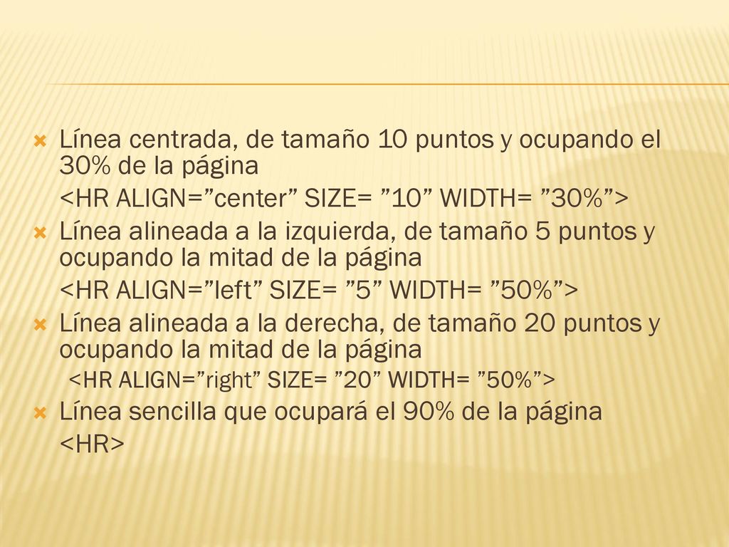 Línea centrada, de tamaño 10 puntos y ocupando el 30% de la página