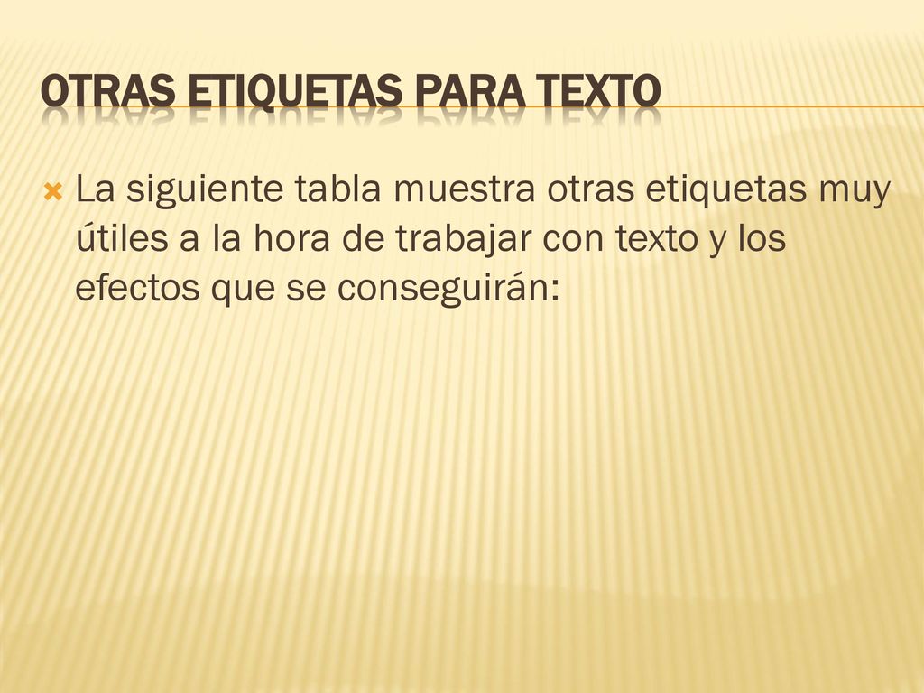 OTRAS ETIQUETAS PARA TEXTO