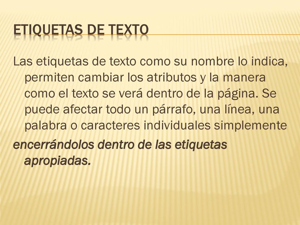 ETIQUETAS DE TEXTO