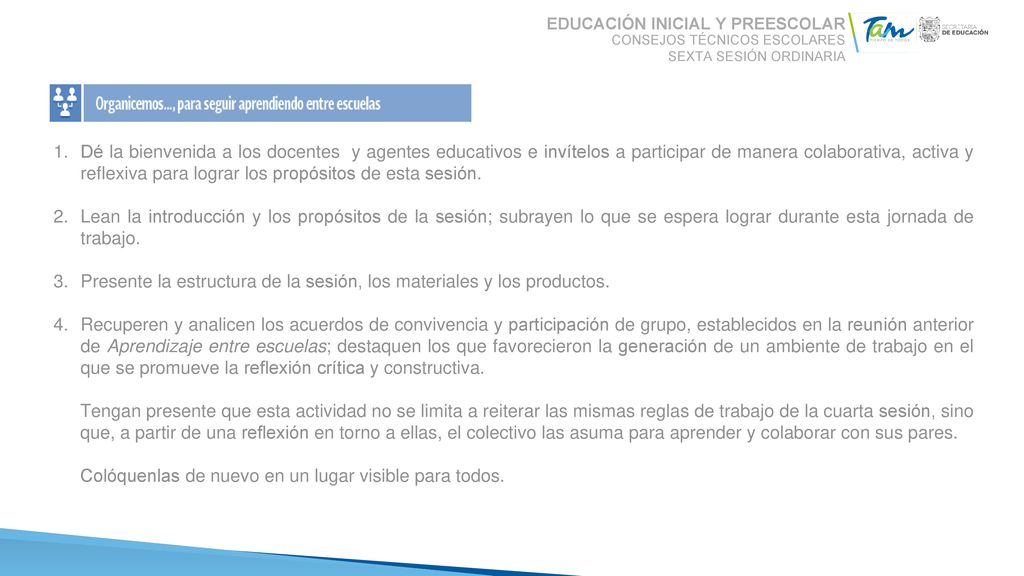 Presente la estructura de la sesión, los materiales y los productos.