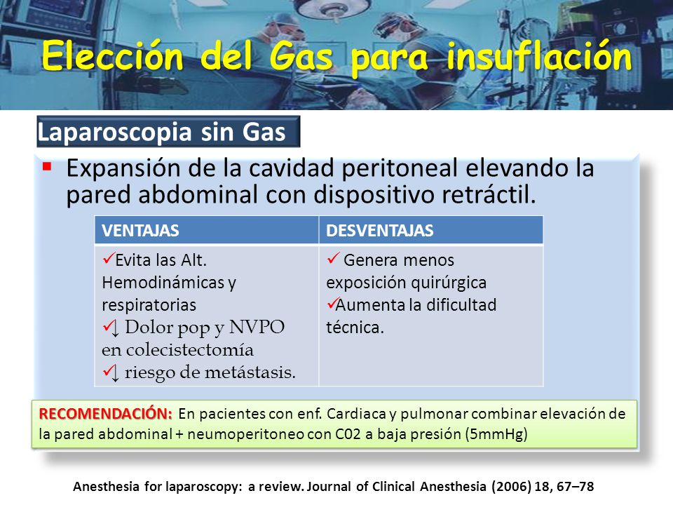 Elección del Gas para insuflación