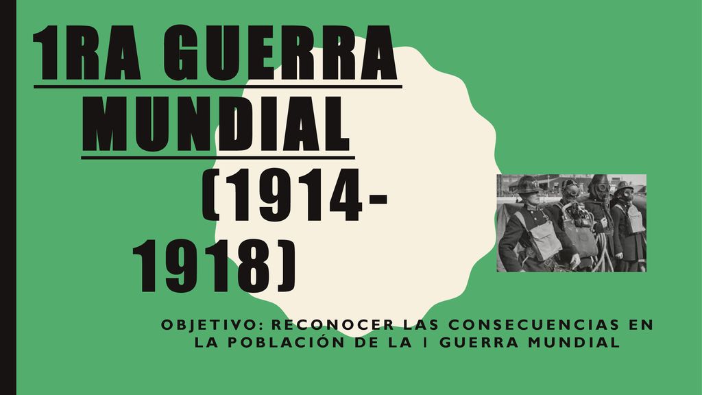1RA GUERRA MUNDIAL ( ) Objetivo: Reconocer las consecuencias en la población de la 1 guerra mundial.