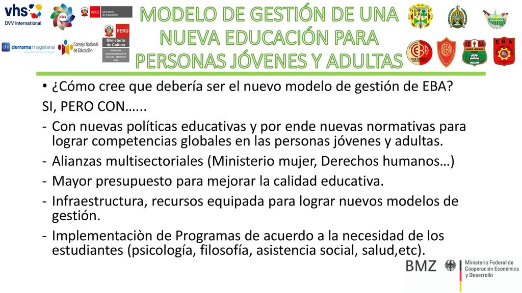 MODELO DE GESTIÓN DE UNA NUEVA EDUCACIÓN PARA PERSONAS JÓVENES Y ADULTAS