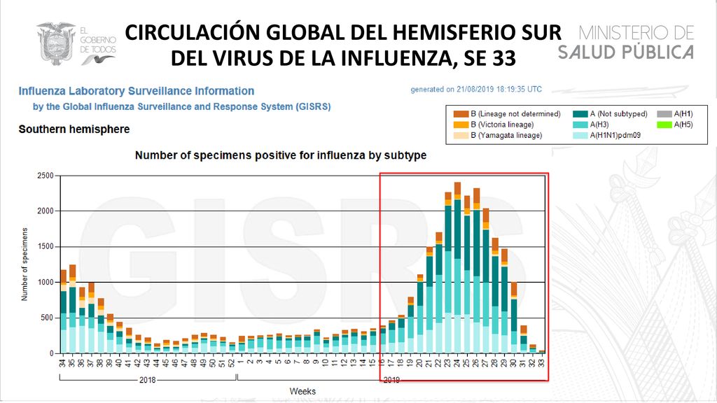 CIRCULACIÓN GLOBAL DEL HEMISFERIO SUR DEL VIRUS DE LA INFLUENZA, SE 33