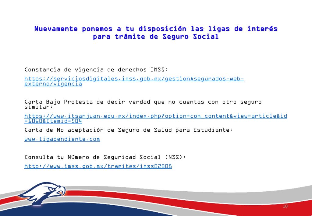 Nuevamente ponemos a tu disposición las ligas de interés para trámite de Seguro Social