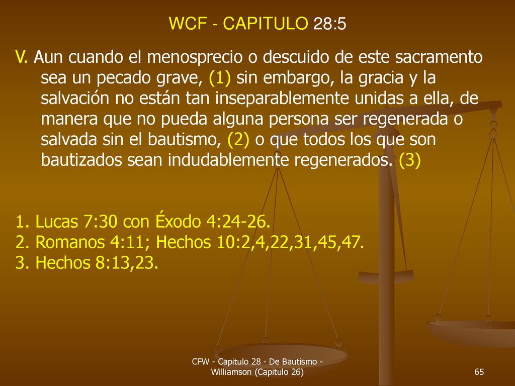 CFW - Capitulo 28 - De Bautismo - Williamson (Capitulo 26)