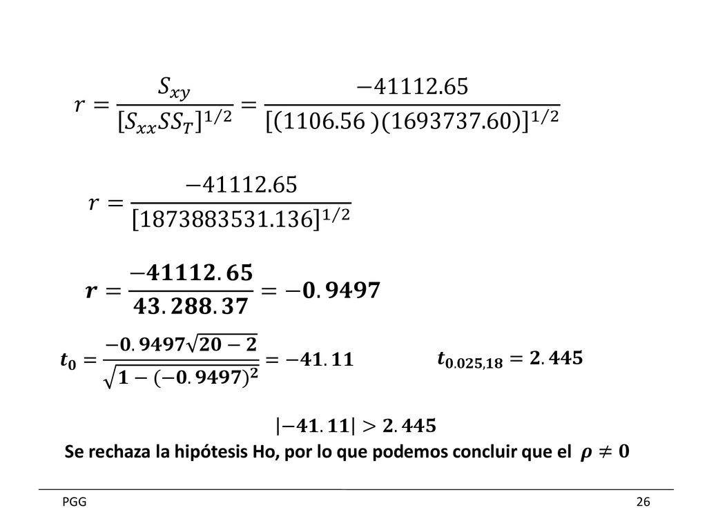 𝑟= 𝑆 𝑥𝑦 𝑆 𝑥𝑥 𝑆𝑆 𝑇 1 2 = − )( 𝑟= −