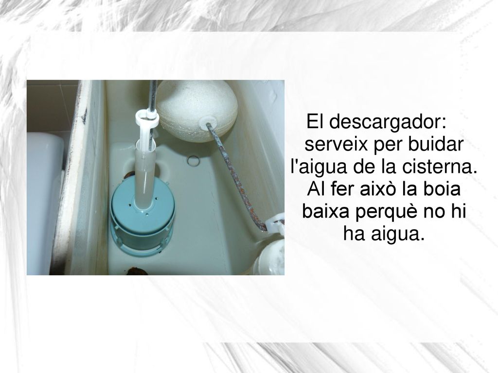 El descargador: serveix per buidar l aigua de la cisterna