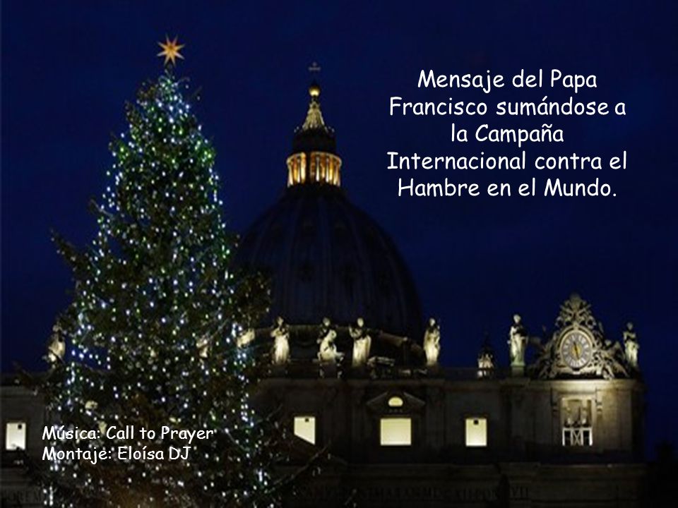 Mensaje del Papa Francisco sumándose a la Campaña Internacional contra el Hambre en el Mundo.