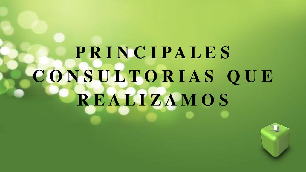 P R I N C I P A L E S C O N S U L T O R I A S Q U E R E A L I Z A M O S