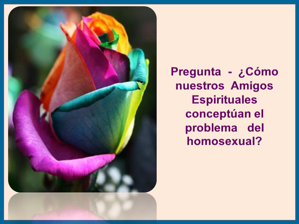 Pregunta - ¿Cómo nuestros Amigos Espirituales conceptúan el problema del homosexual