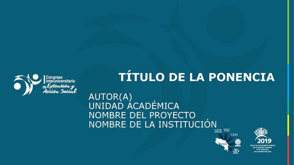 AUTOR(A) UNIDAD ACADÉMICA NOMBRE DEL PROYECTO NOMBRE DE LA INSTITUCIÓN