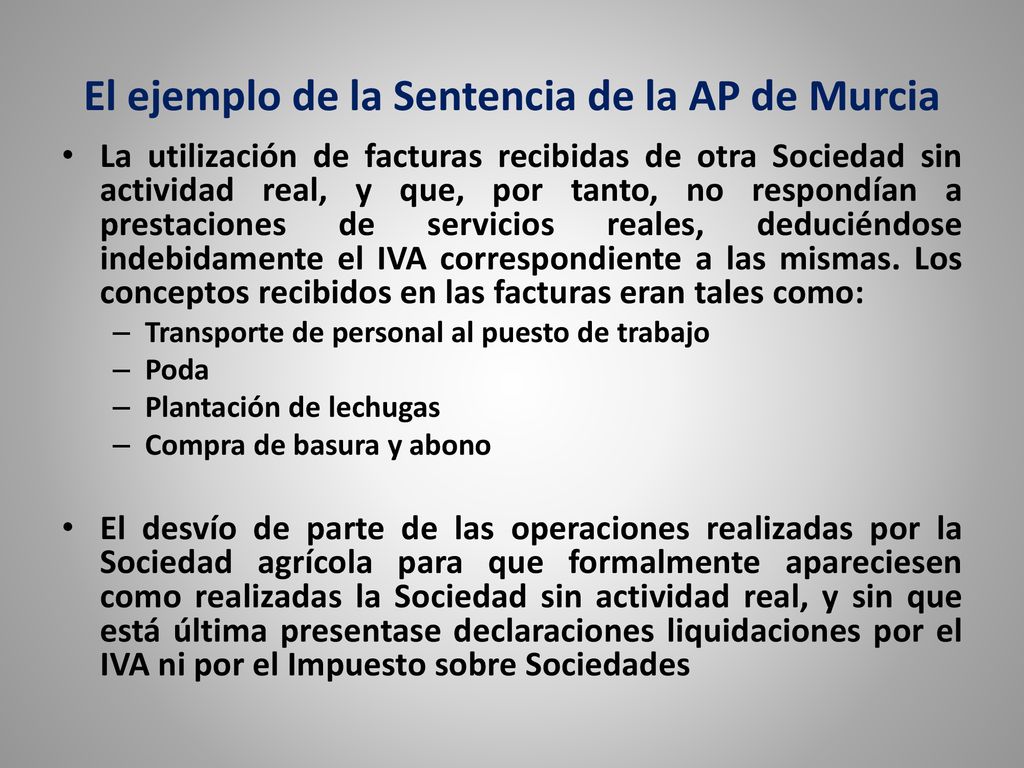 El ejemplo de la Sentencia de la AP de Murcia