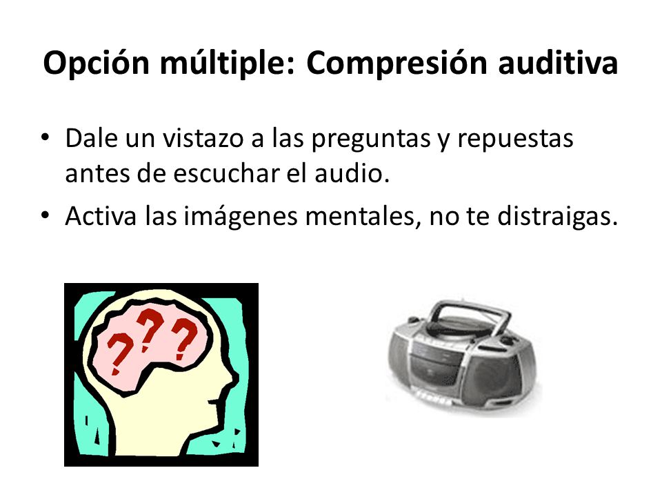 Opción múltiple: Compresión auditiva