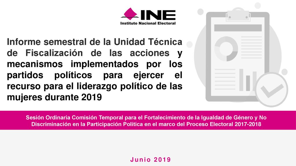Informe semestral de la Unidad Técnica de Fiscalización de las acciones y mecanismos implementados por los partidos políticos para ejercer el recurso para el liderazgo político de las mujeres durante 2019