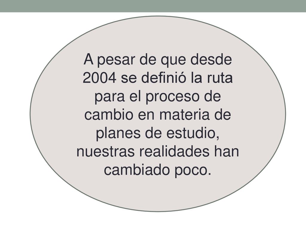 A pesar de que desde 2004 se definió la ruta para el proceso de cambio en materia de planes de estudio, nuestras realidades han cambiado poco.