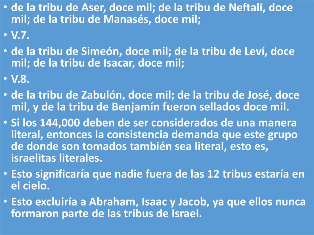 de la tribu de Aser, doce mil; de la tribu de Neftalí, doce mil; de la tribu de Manasés, doce mil;