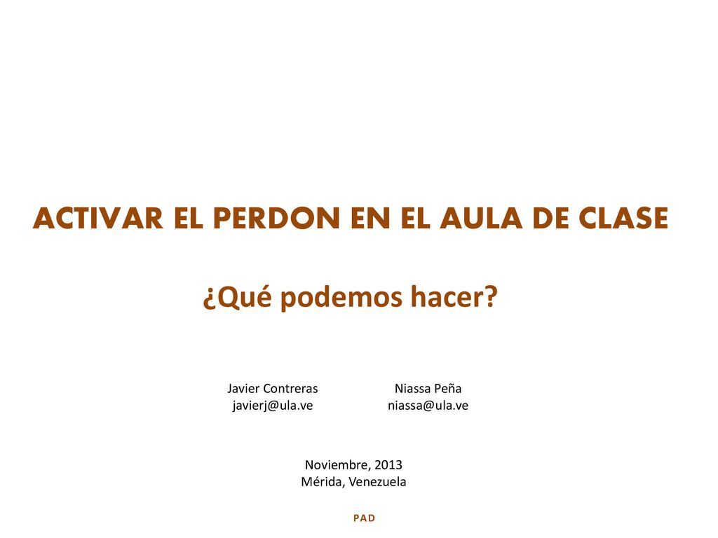 ACTIVAR EL PERDON EN EL AULA DE CLASE ¿Qué podemos hacer