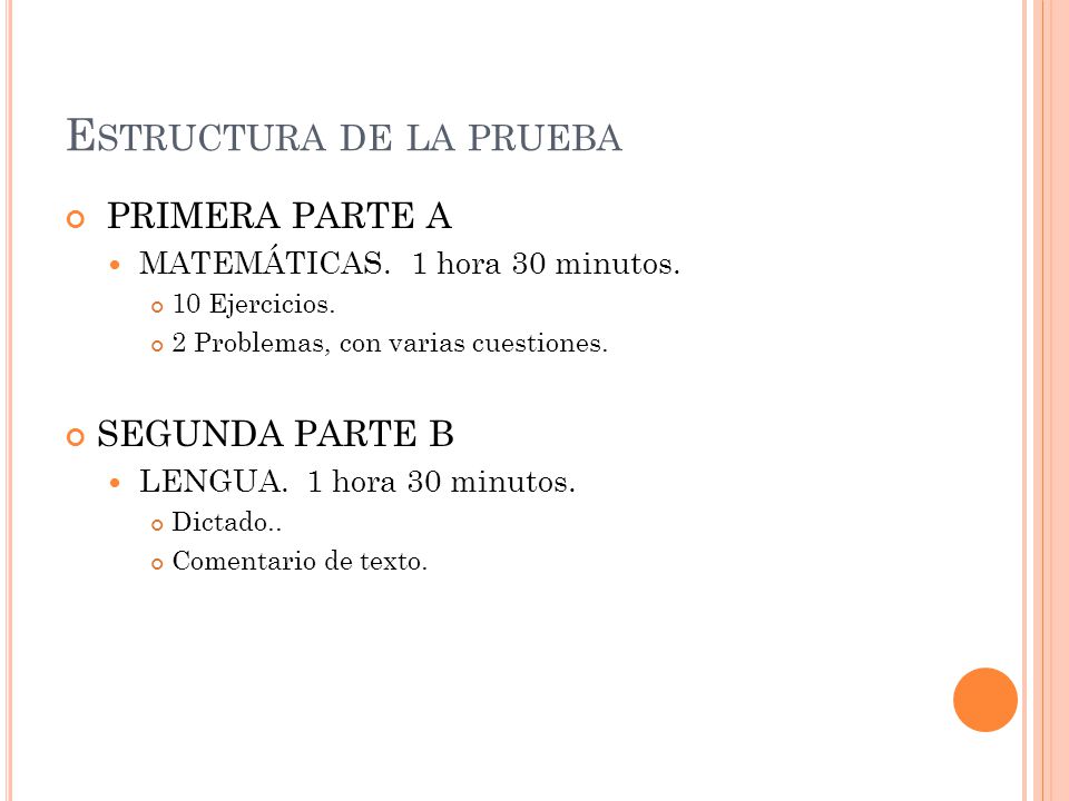 Estructura de la prueba