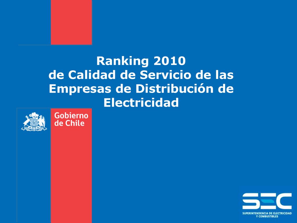 Ranking 2010 de Calidad de Servicio de las Empresas de Distribución de Electricidad