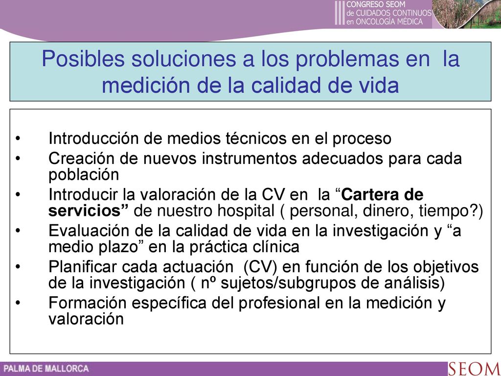 Posibles soluciones a los problemas en la medición de la calidad de vida