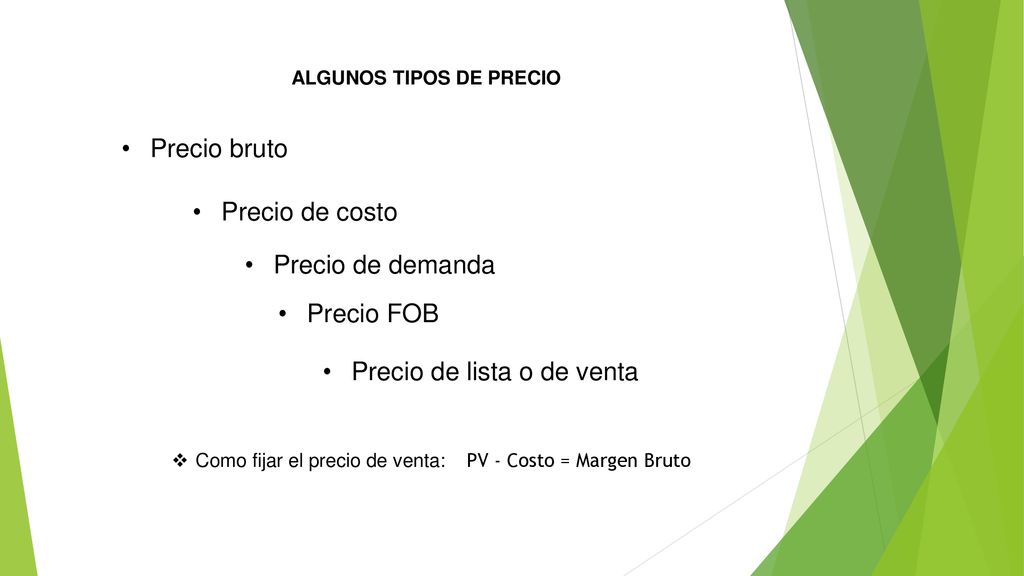 Precio de lista o de venta