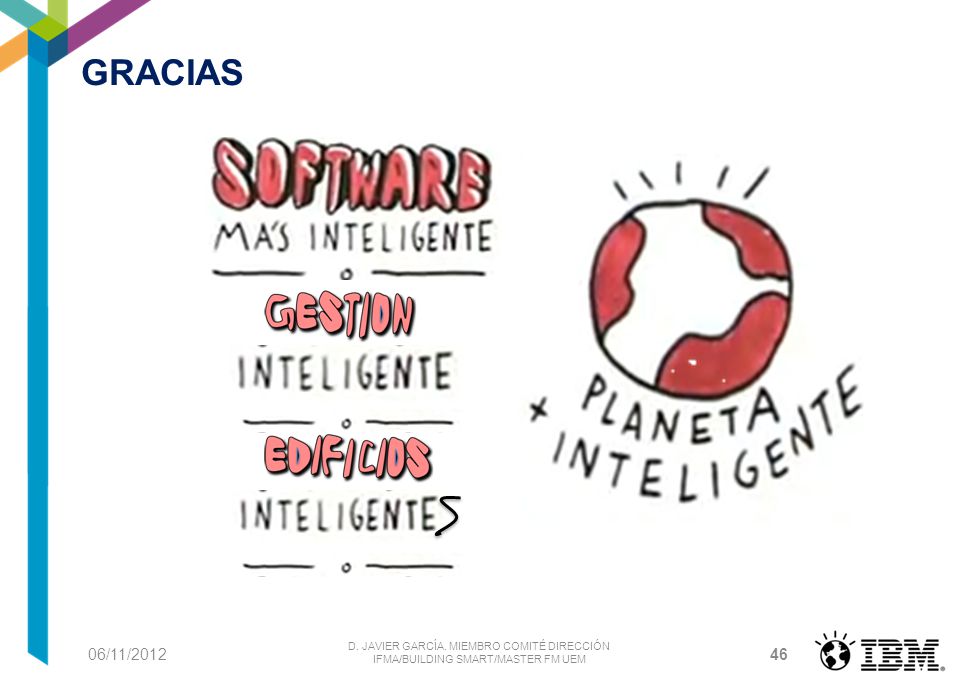 GRACIAS 06/11/2012 D. JAVIER GARCÍA. MIEMBRO COMITÉ DIRECCIÓN IFMA/BUILDING SMART/MASTER FM UEM