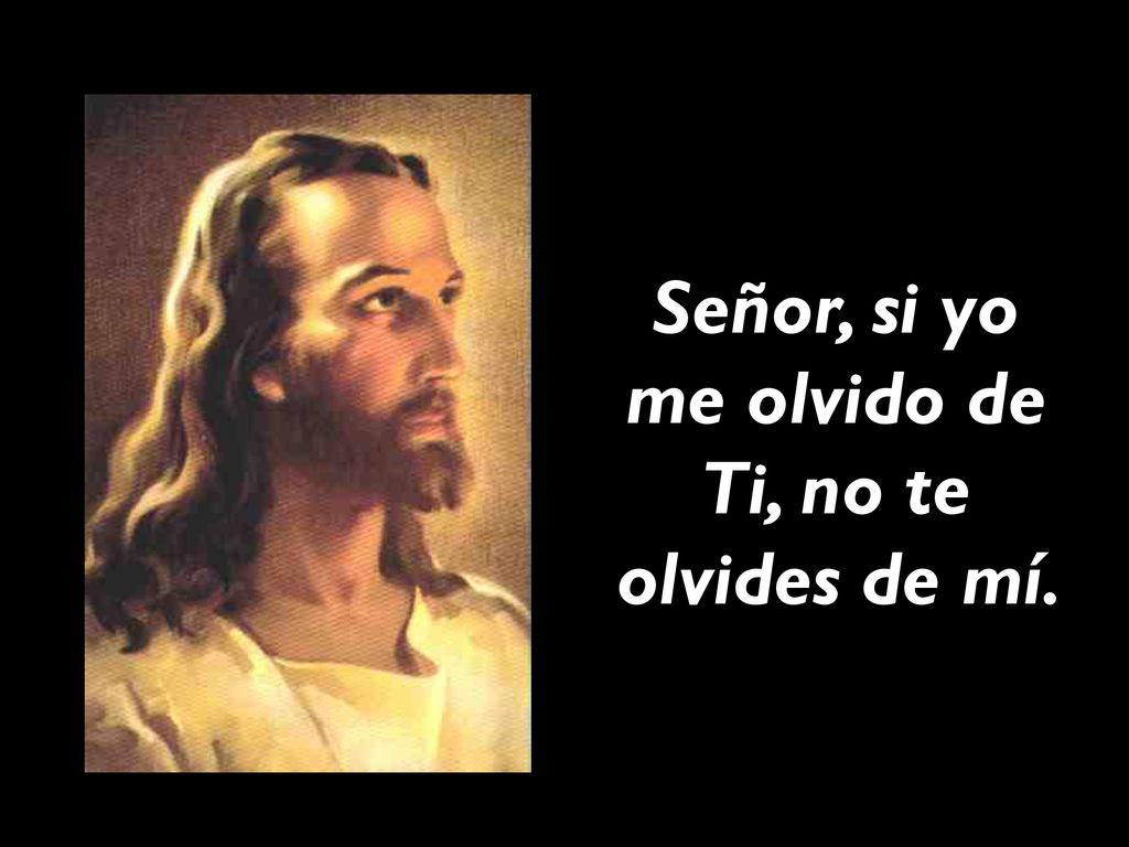 Señor, si yo me olvido de Ti, no te olvides de mí.